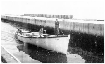 Boat heading into Toney River (1950's, 1960's)