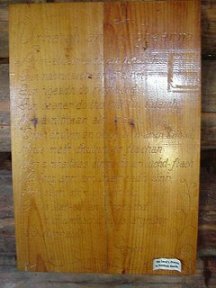 Wooden plaque with Lord's Prayer in Gaelic