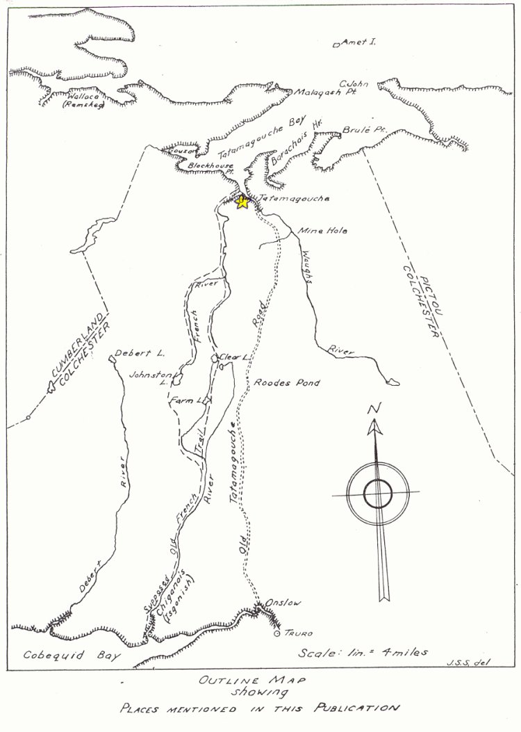 Outline map showing places mentioned in this publication